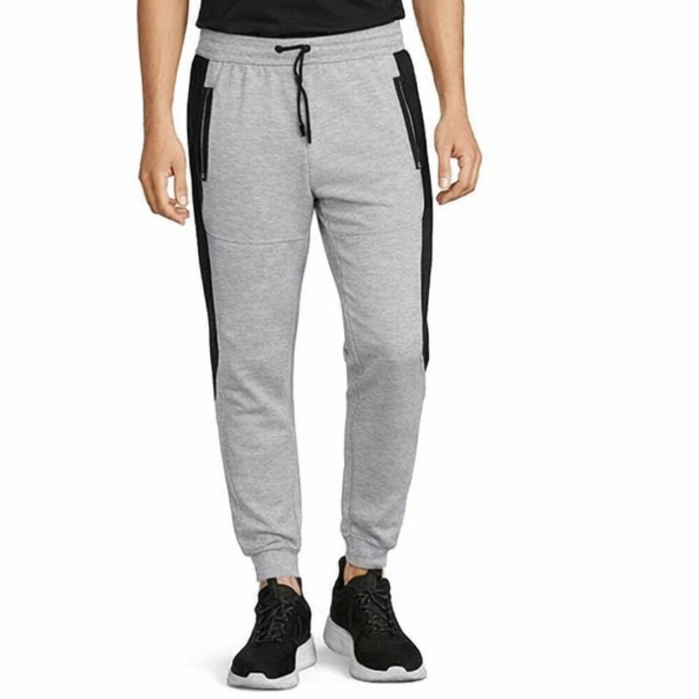 Burnside Fleece Grey Sweatpants Jogger with Black MOTO side accents XL NWT